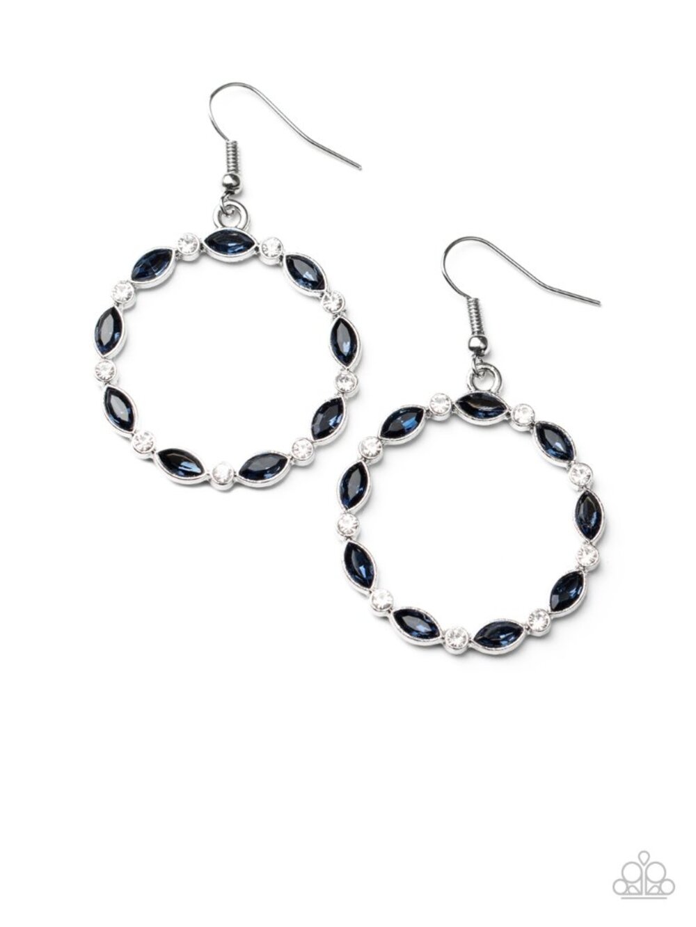 Paparazzi Blue and Silver Dangle Earrings (ED062)